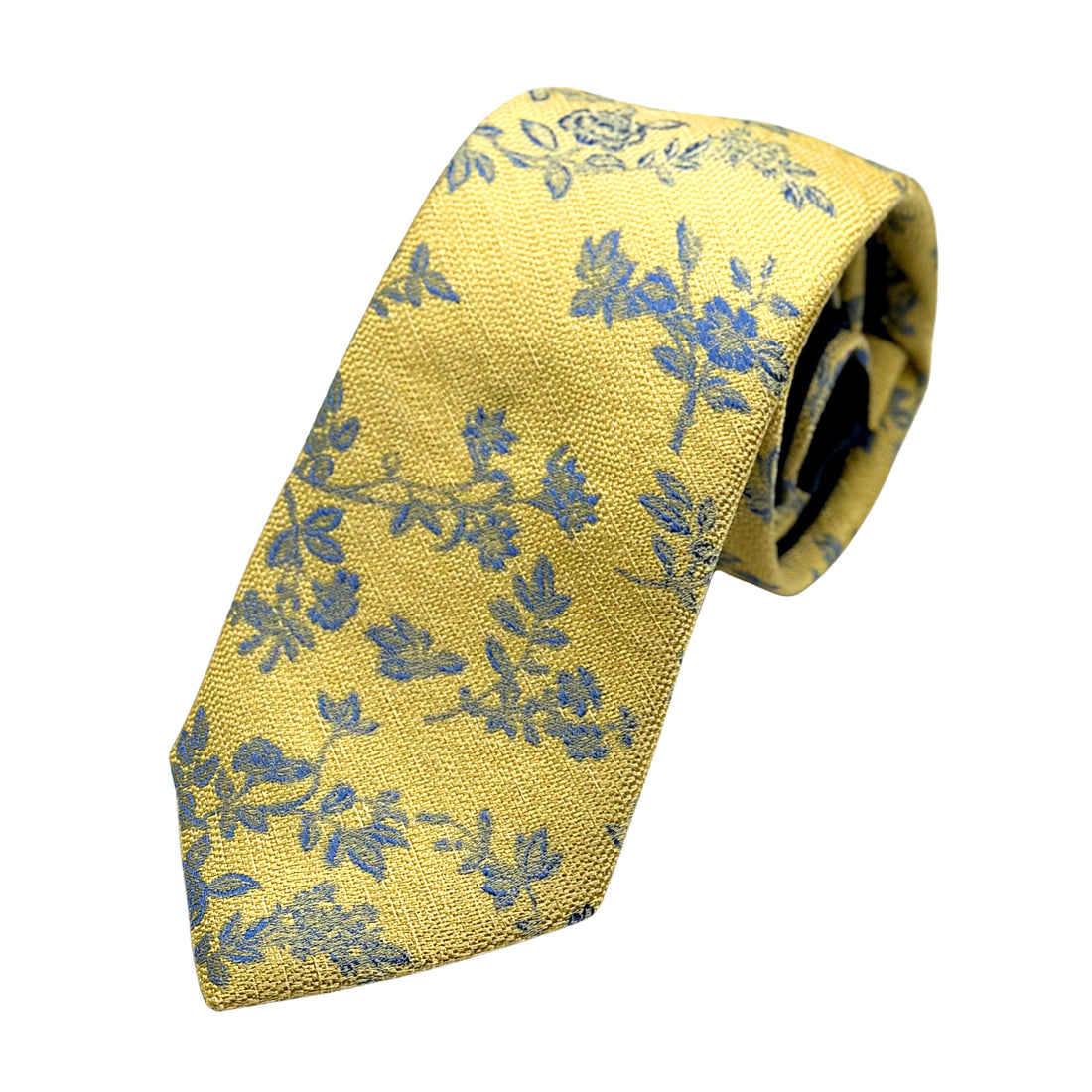 James Adelin Luxury Silk/Linen Neck Tie in Textured Floral Design