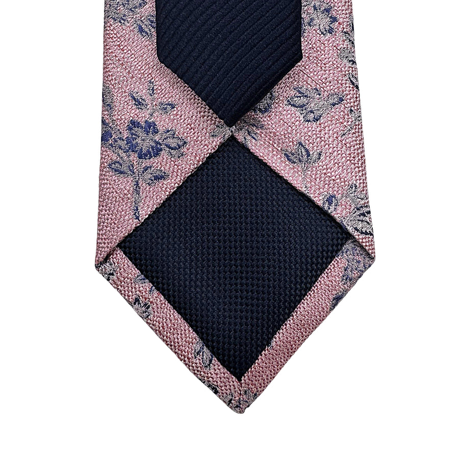 James Adelin Luxury Silk/Linen Neck Tie in Textured Floral Design