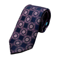 James Adelin Luxury Silk Neck Tie in Textured Medallion Design