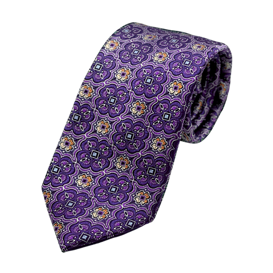 James Adelin Luxury Silk Neck Tie in Geometric Design