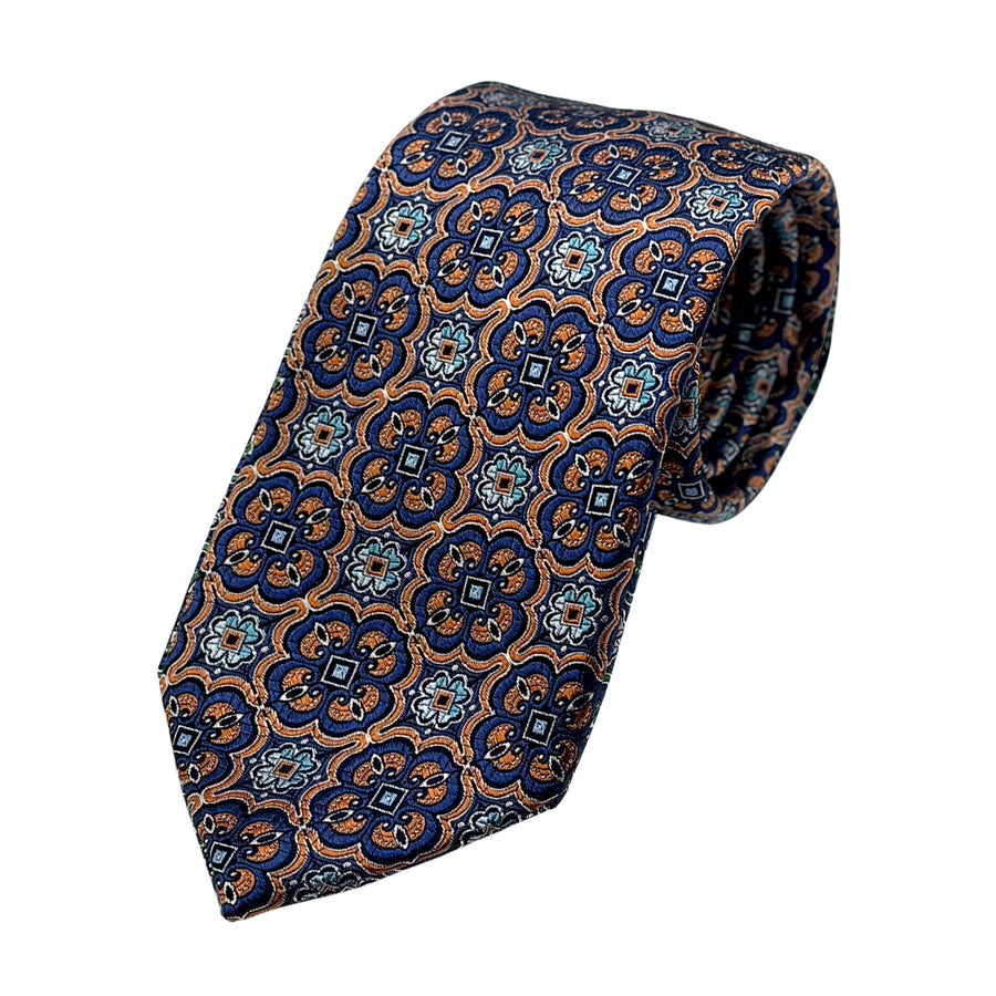 James Adelin Luxury Silk Neck Tie in Geometric Design