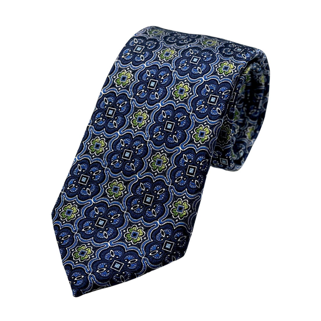 James Adelin Luxury Silk Neck Tie in Geometric Design