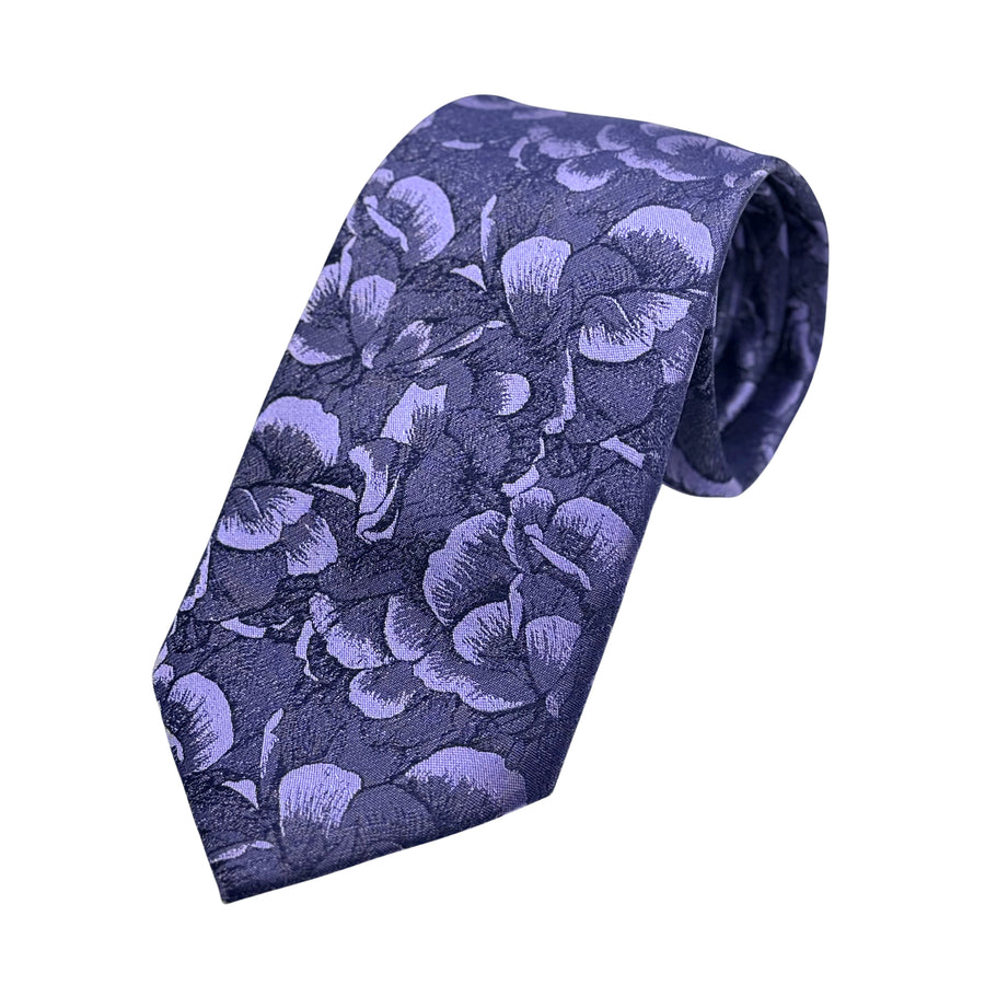 James Adelin Mens Luxury Silk Neck Tie in Satin Floral Weave Design