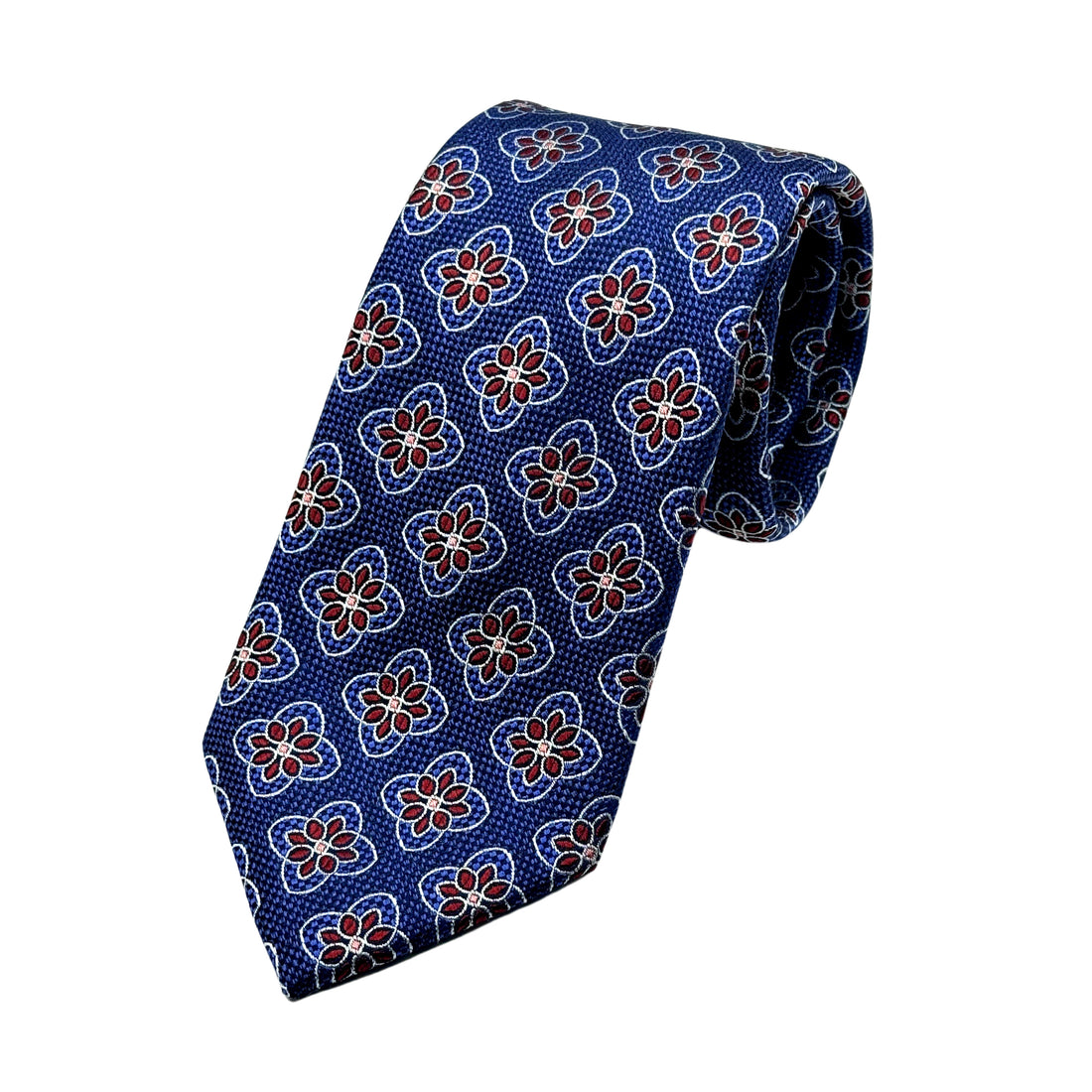 James Adelin Mens Luxury Silk Neck Tie in Medallion Weave Design