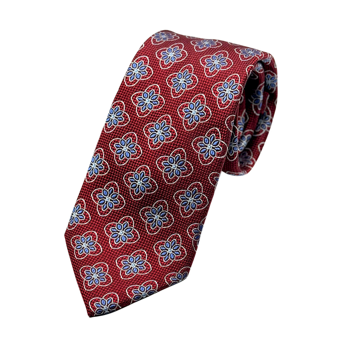 James Adelin Mens Luxury Silk Neck Tie in Medallion Weave Design