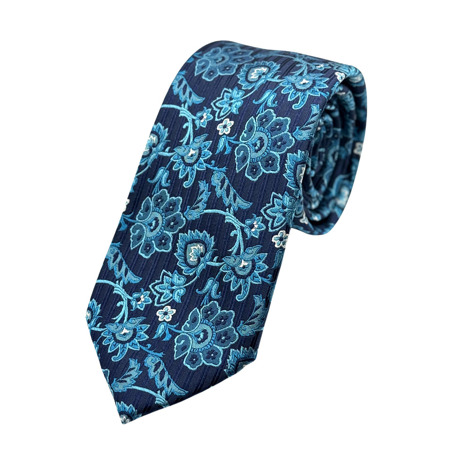 James Adelin Mens Luxury Silk Neck Tie in Textured Paisley Weave Design