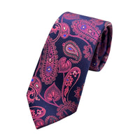 James Adelin Mens Luxury Silk Neck Tie in Textured Paisley Weave Design