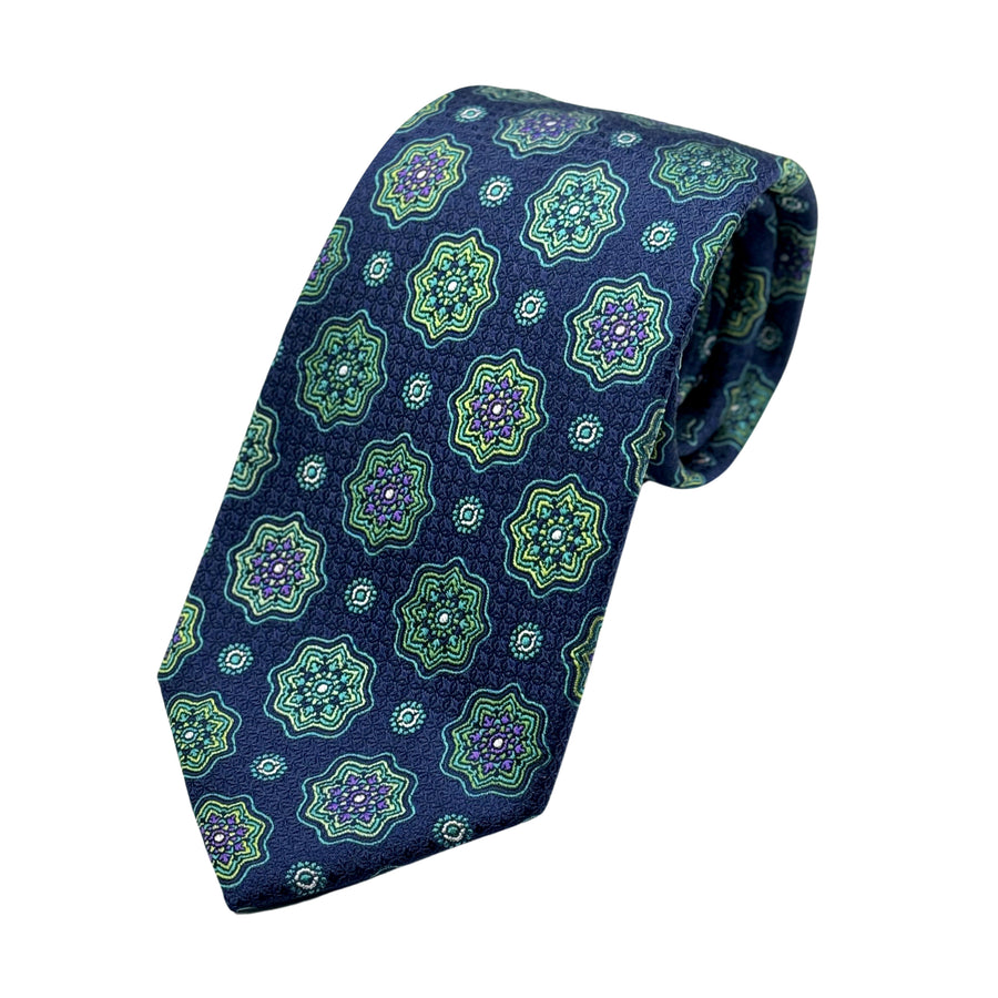 James Adelin Luxury Silk Neck Tie in Geometric Motif Weave Design