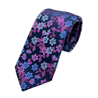 James Adelin Mens Luxury Silk Neck Tie in Floral Weave Design