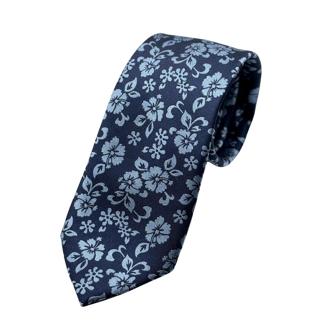 James Adelin Mens Luxury Silk Neck Tie in Floral Weave Design