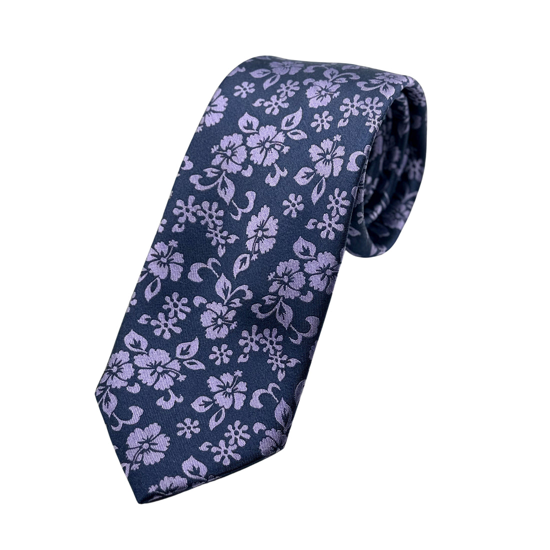 James Adelin Mens Luxury Silk Neck Tie in Floral Weave Design