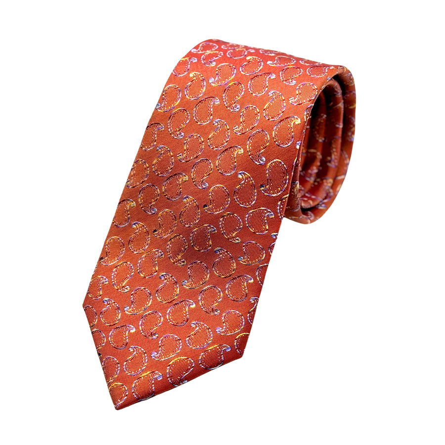 JACQUES MONCLEEF Mens Luxury Silk Neck Tie in Paisley Weave Design