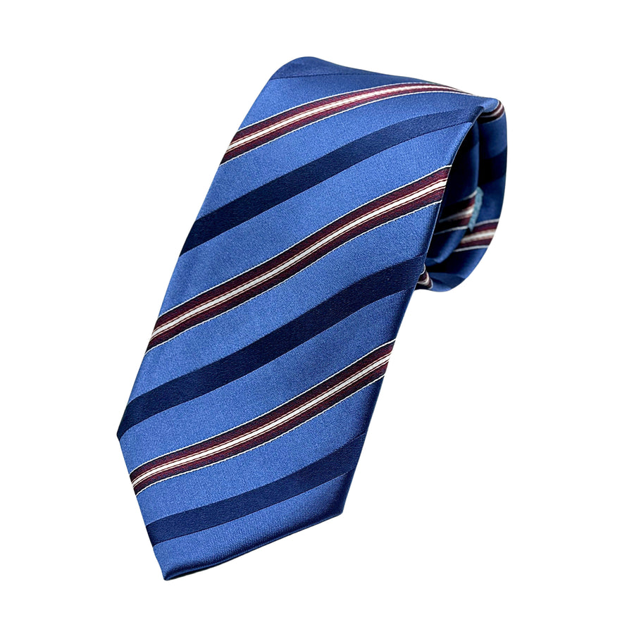 JACQUES MONCLEEF Mens Luxury Silk Neck Tie in Striped Weave Design