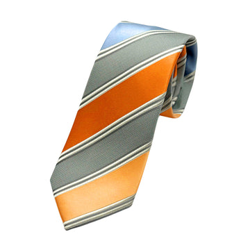 James Adelin Luxury Silk Neck Tie in Striped Satin Weave Design