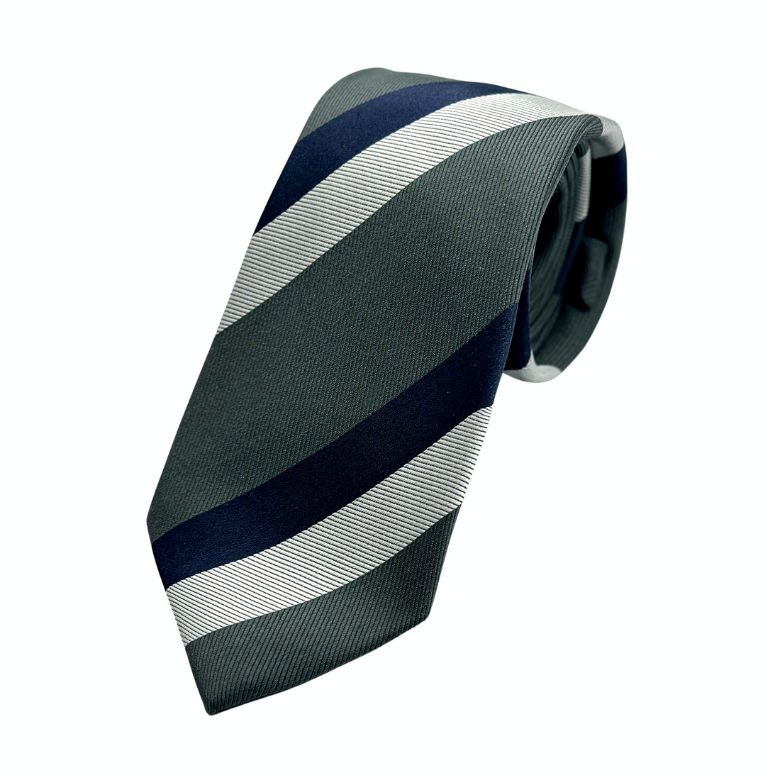 James Adelin Mens Luxury Silk Neck Tie in Diagonal Striped Weave Design