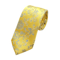 James Adelin Luxury Silk Neck Tie in Satin Floral Weave Design