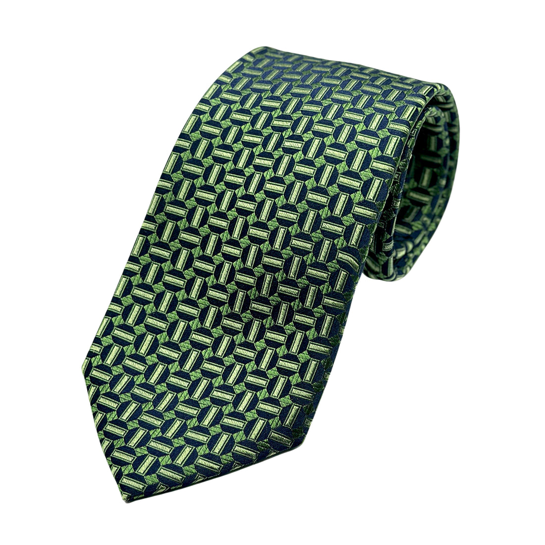 James Adelin Mens Luxury Silk Neck Tie in Textured Geometric Weave Design