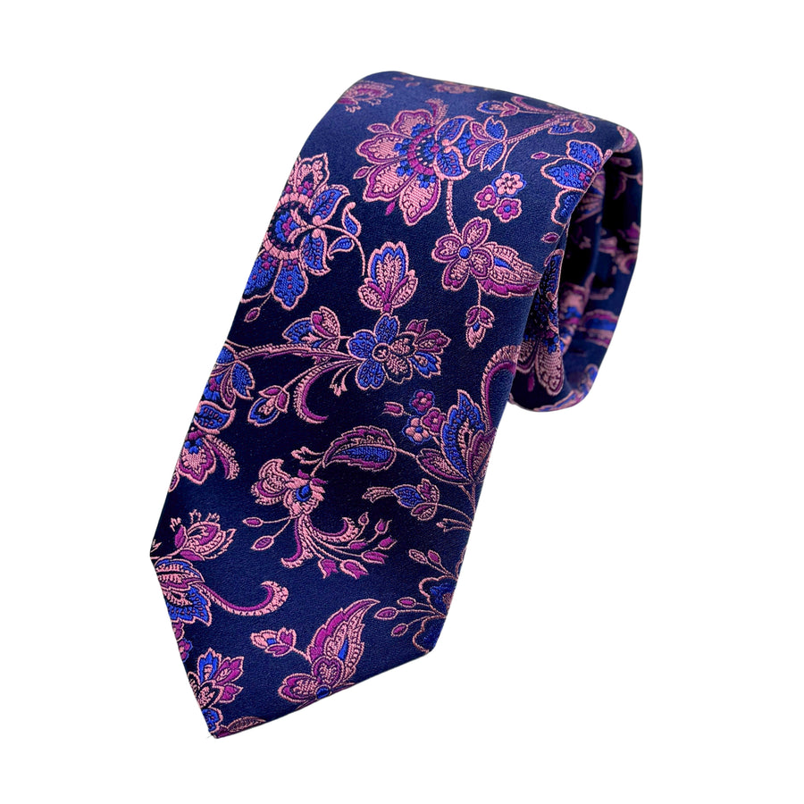 James Adelin Mens Luxury Silk Neck Tie in Paisley Weave Design