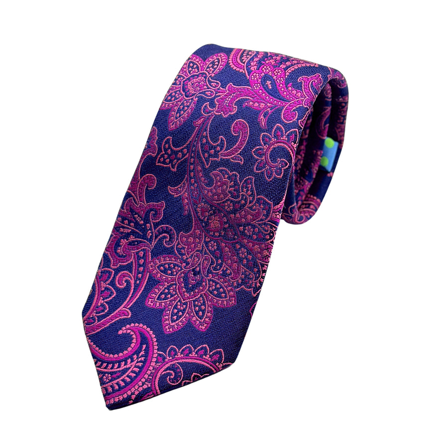 JAS221T-1 James Adelin Mens Luxury Silk Neck Tie in Textured Paisley Weave Design