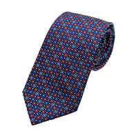 James Adelin Mens Luxury Silk Neck Tie in Textured Weave Floral Design