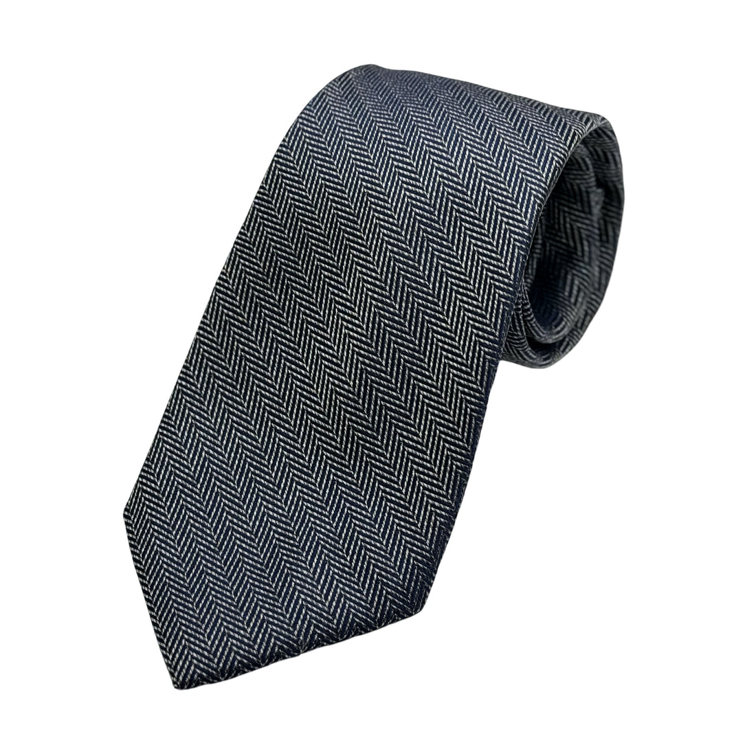 James Adelin Mens Luxury Silk Neck Tie in Herringbone Weave Design