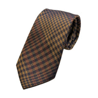 James Adelin Mens Luxury Silk Neck Tie in Textured Diagonal Check Weave Design