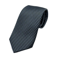 James Adelin Mens Luxury Silk Neck Tie in Textured Geometric Weave Design