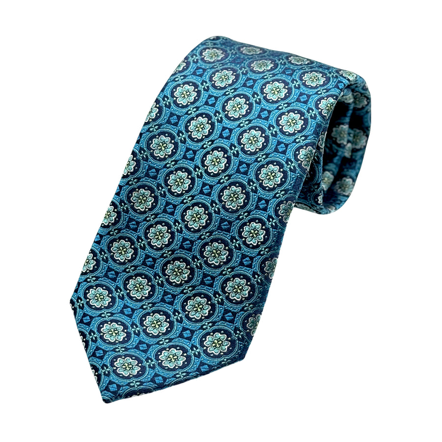 James Adelin Mens Luxury Silk Neck Tie in Geometric Weave Design