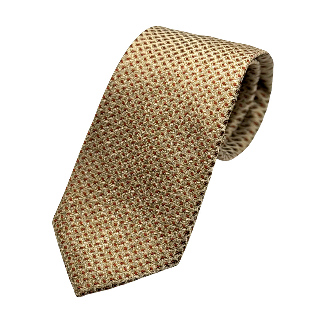 James Adelin Mens Luxury Silk Neck Tie in Textured Paisley Weave Design