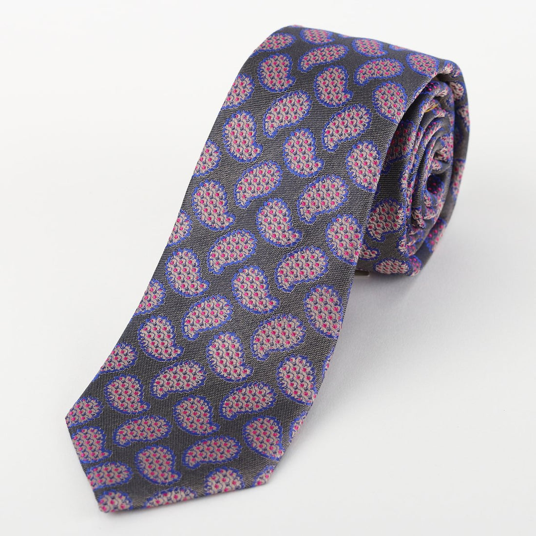 JACQUES MONCLEEF Mens Silk Neck Tie in Paisley Weave Design