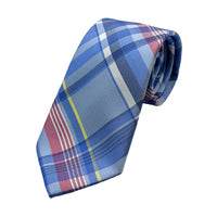 James Adelin Mens Luxury Microfibre Neck Tie in Textured Check Weave Design