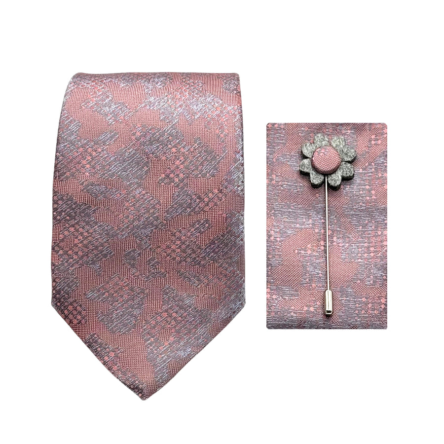 James Adelin Luxury Subtle Shaded Effect 7.5cm Width Tie/Pocket Square/Lapel Pin Combo Set