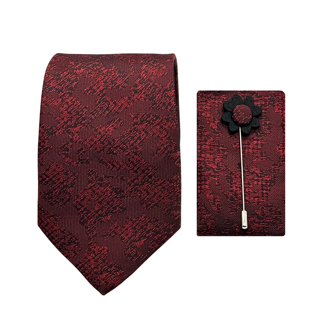 James Adelin Luxury Subtle Shaded Effect 7.5cm Width Tie/Pocket Square/Lapel Pin Combo Set