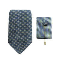 James Adelin Luxury Textured Geometric Weave 7.5cm Width Tie/Pocket Square/Lapel Pin Combo Set