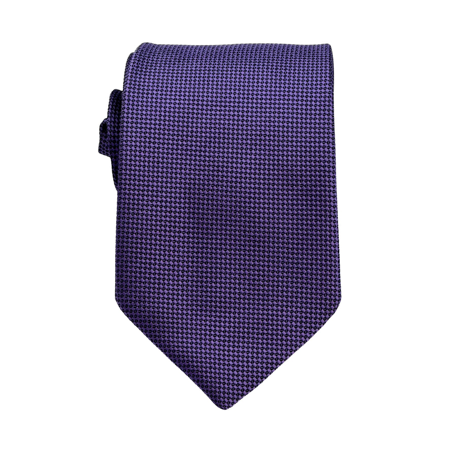 James Adelin Luxury Oxford Weave 7.5cm Tie in Grape