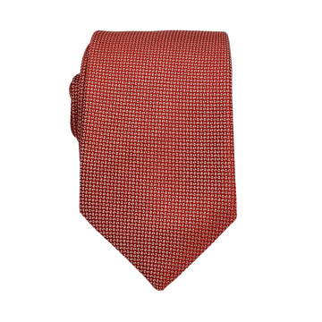 James Adelin Luxury Oxford Weave 7.5cm Tie in Terracotta