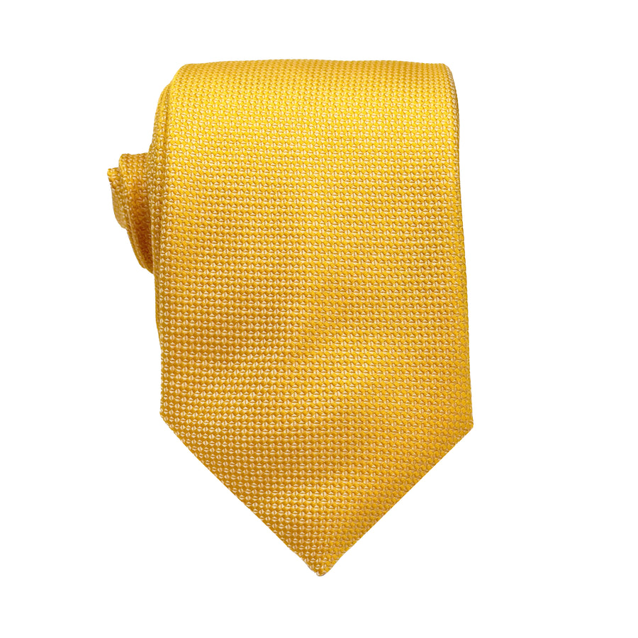 James Adelin Luxury Oxford Weave 7.5cm Tie in Gold