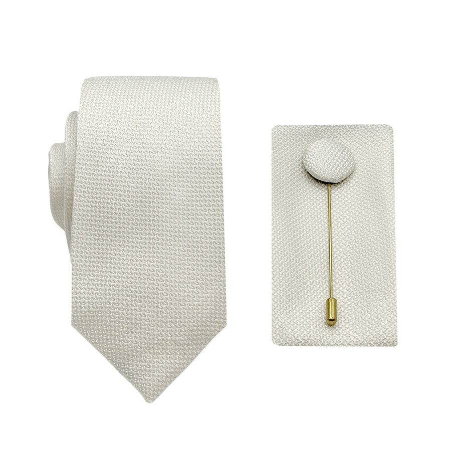 JAOXFORDSLIMCOMBO James Adelin Luxury Oxford Weave 6.5cm Width Tie/Pocket Square/Lapel Pin Combo Set