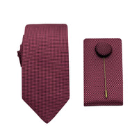 JAOXFORDSLIMCOMBO James Adelin Luxury Oxford Weave 6.5cm Width Tie/Pocket Square/Lapel Pin Combo Set