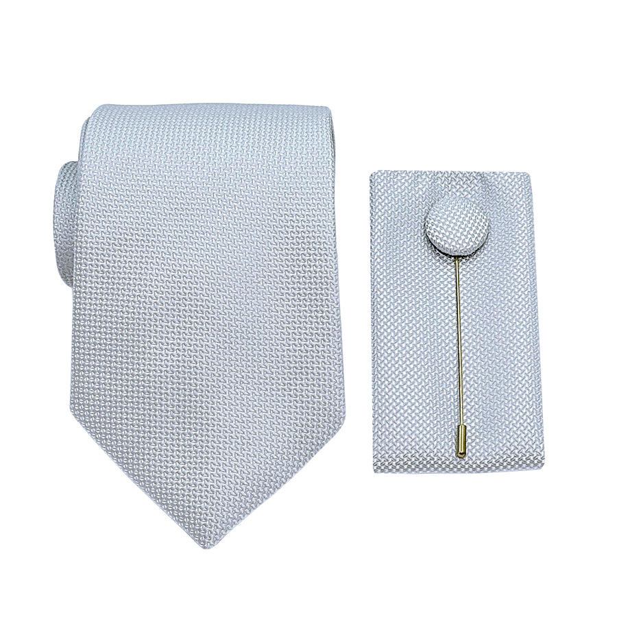 JAOXFORDCOMBO James Adelin Luxury Oxford Weave 7.5cm Width Tie/Pocket Square/Lapel Pin Combo Set