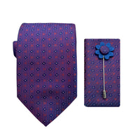 James Adelin Luxury Geometric 7.5cm Width Tie/Pocket Square/Lapel Pin Combo Set