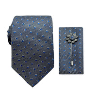 James Adelin Luxury Small Square 7.5cm Width Tie/Pocket Square/Lapel Pin Combo Set