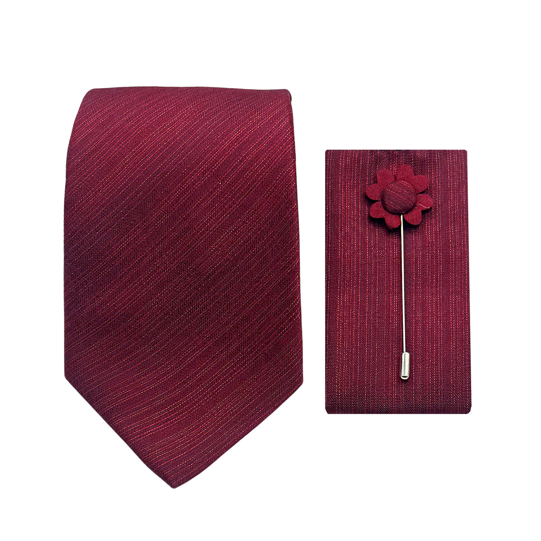 James Adelin Luxury Textured Subtle Diagonal Striped 7.5cm Width Tie/Pocket Square/Lapel Pin Combo Set