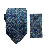 James Adelin Luxury Textured Paisley 7.5cm Width Tie/Pocket Square/Lapel Pin Combo Set