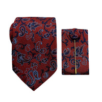 James Adelin Luxury Paisley 7.5cm Width Tie/Pocket Square/Lapel Pin Combo Set