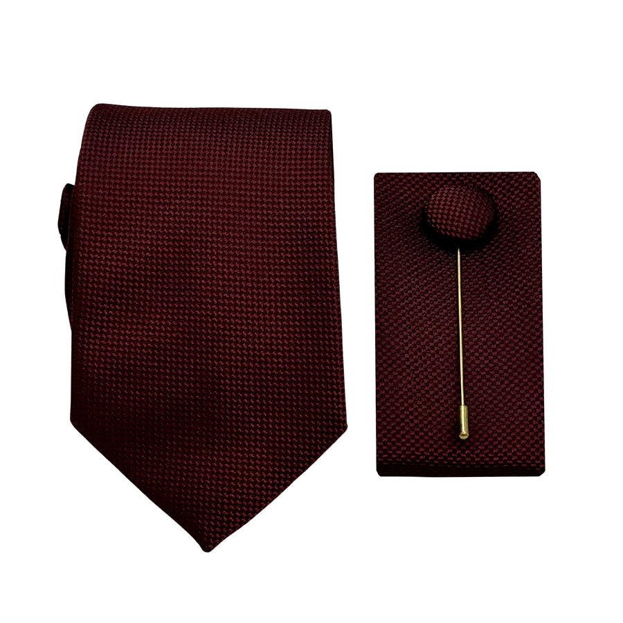 JAOXFORDCOMBO James Adelin Luxury Oxford Weave 7.5cm Width Tie/Pocket Square/Lapel Pin Combo Set