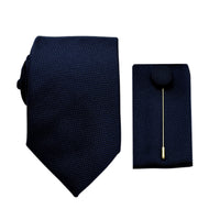 JAOXFORDCOMBO James Adelin Luxury Oxford Weave 7.5cm Width Tie/Pocket Square/Lapel Pin Combo Set