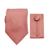 JAOXFORDCOMBO James Adelin Luxury Oxford Weave 7.5cm Width Tie/Pocket Square/Lapel Pin Combo Set