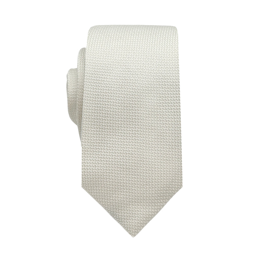 James Adelin Luxury Oxford Weave 6.5cm Tie in Beige