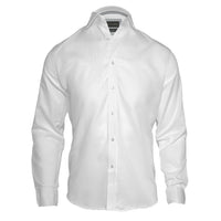 Maitre Chemise Long Sleeve White Diamond Weave Shirt